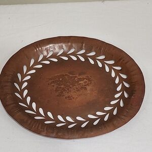 Rustic Brown Oval Metal Tray